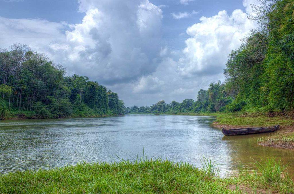 The Kallada River flows near Munroe Island in Kerala