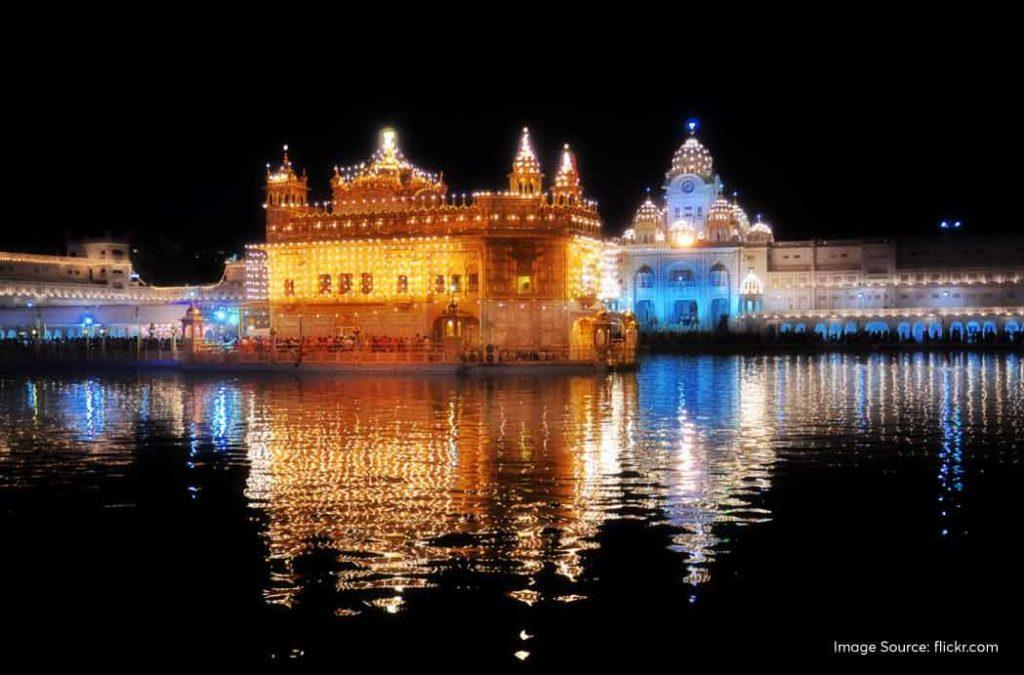 The Golden Temple in Amritsar lights up during the celebrations of Guru Nanak Jayanti. 