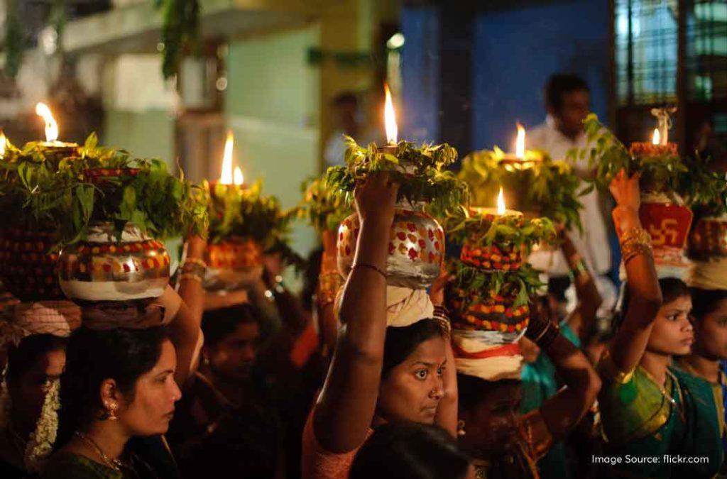 The Bonalu celebrations have a pattern that is followed every year. 