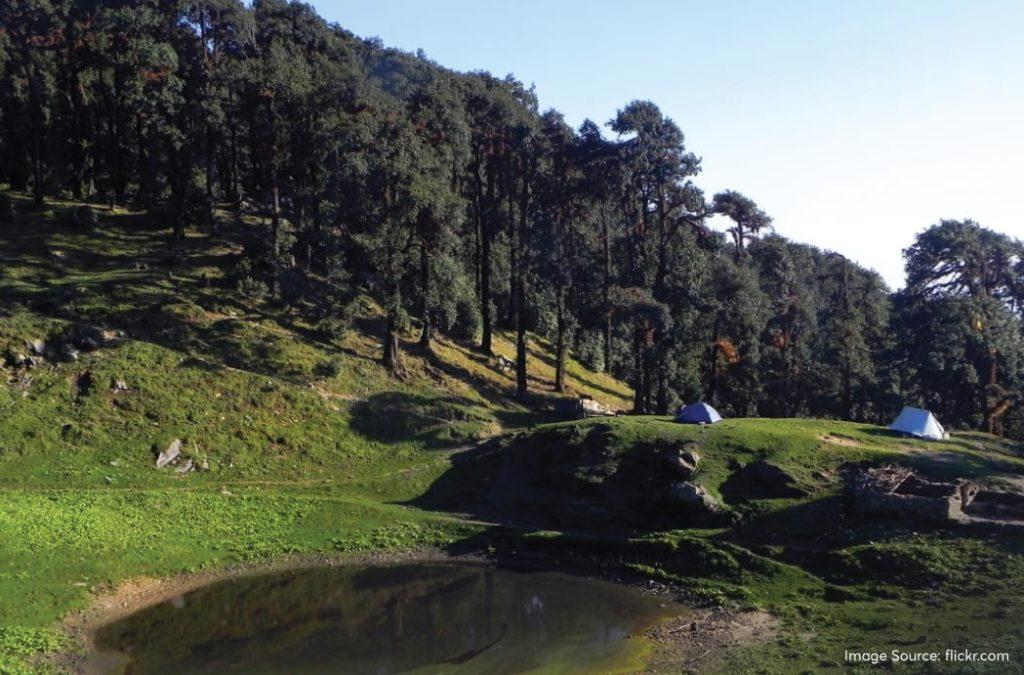 Bekaltal is a serene lake that you will encounter during your Brahmatal trek.