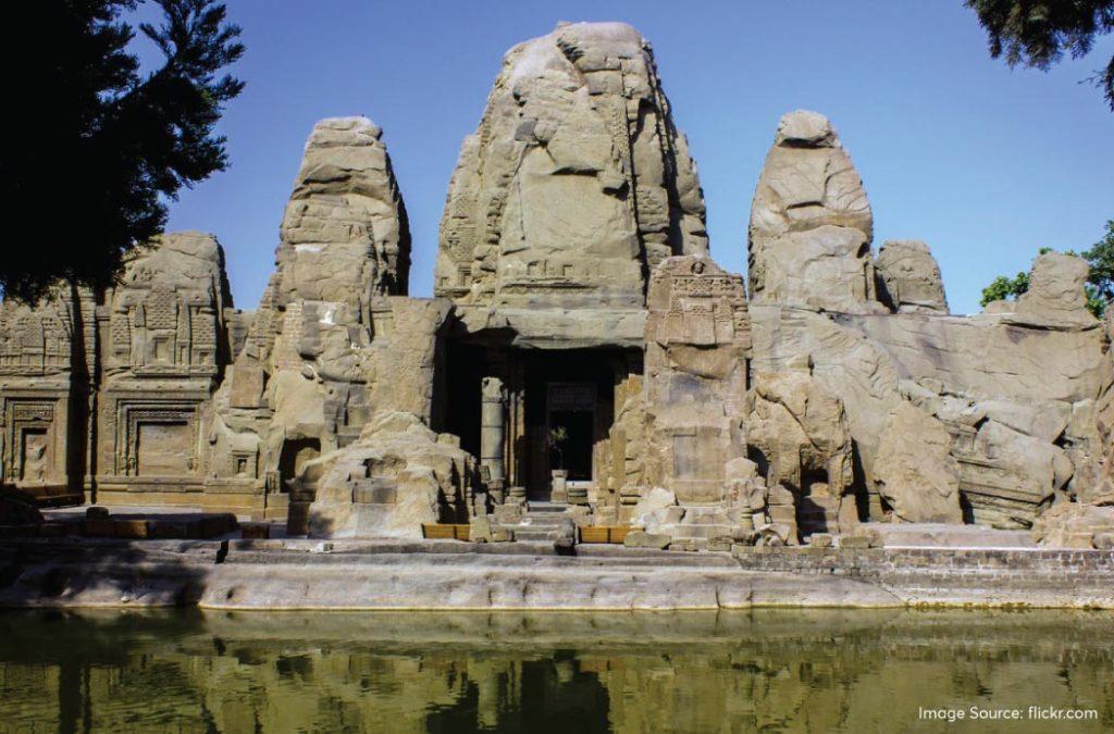 The sacred lake near the temple is said to be from the Mahabharata. 