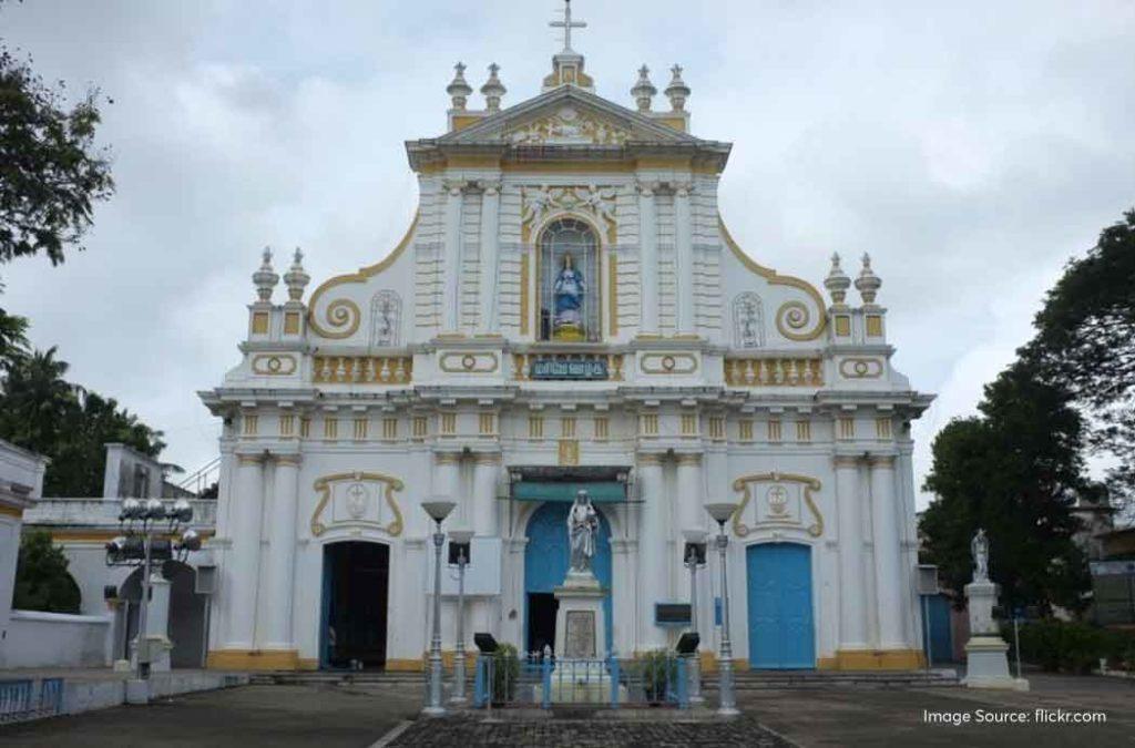 Visit Immaculate Conception Cathedral, Pondicherry on a long weekend in March 2025.